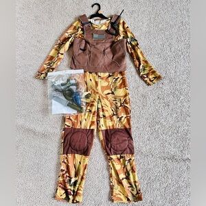 DELTA FORCE Jumpsuit, Vest, Toy Grenades, Toy Knife Size: M (8-10)